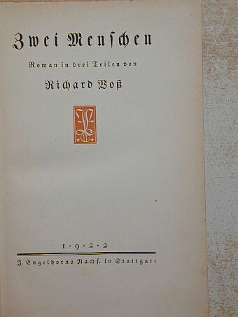 Richard Voß - Zwei Menschen (gótbetűs) [antikvár]
