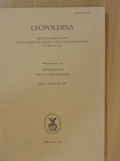 Heinz Bethge - Leopoldina 3/1989 [antikvár]
