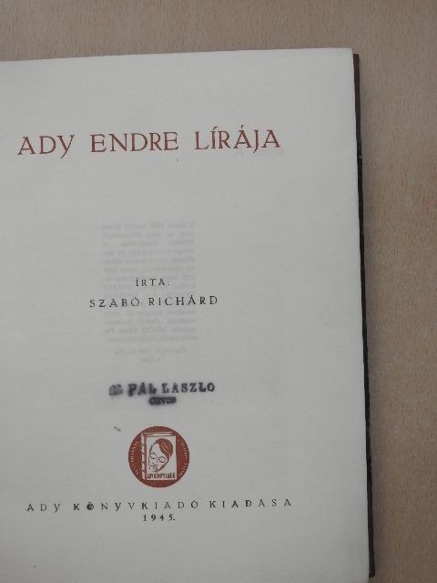 Szabó Richárd - Ady Endre lírája [antikvár]