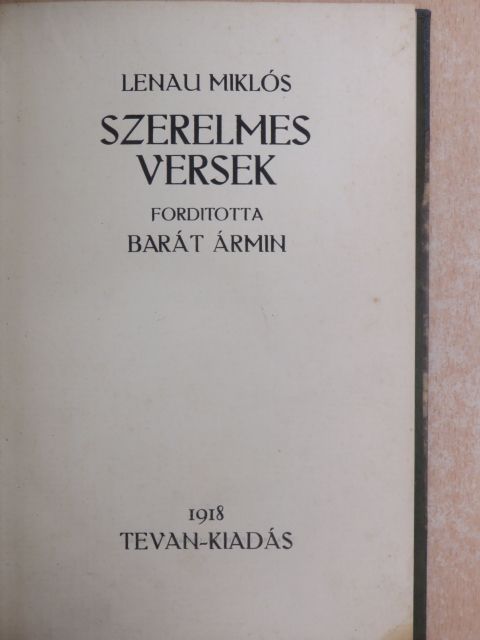 Lenau Miklós - Szerelmes versek [antikvár]