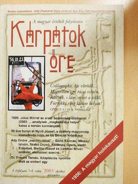 Dr. Freund Tamás - Kárpátok Őre 2003. október-november [antikvár]