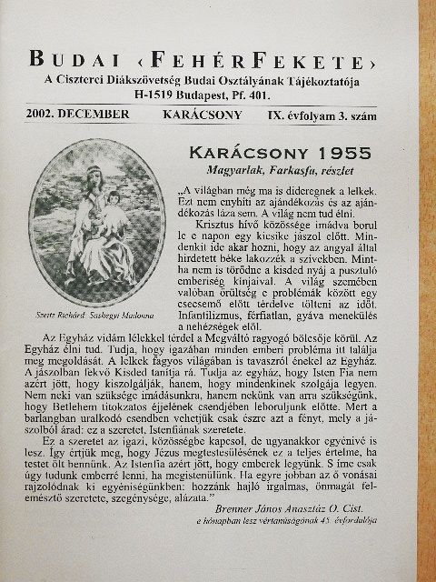 Alszászy Károly - Budai FehérFekete 2002. december [antikvár]