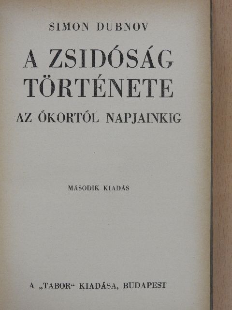 Simon Dubnov - A zsidóság története [antikvár]