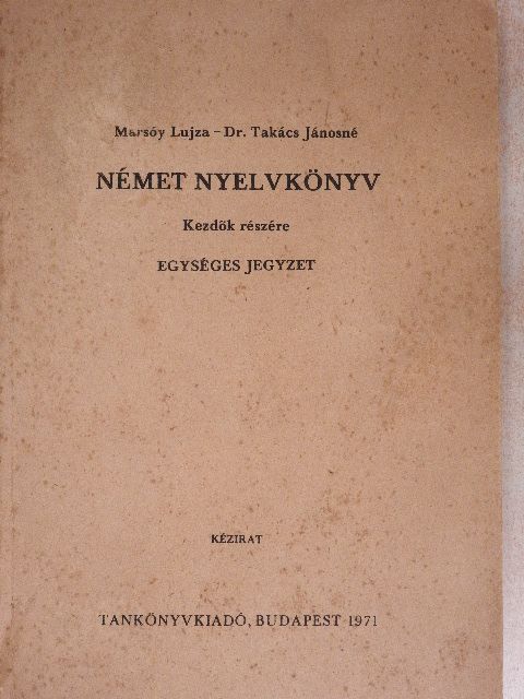 Dr. Takács Jánosné - Német nyelvkönyv [antikvár]