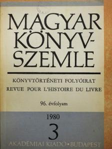 Csapodiné Gárdonyi Klára - Magyar Könyvszemle 1980/3. [antikvár]