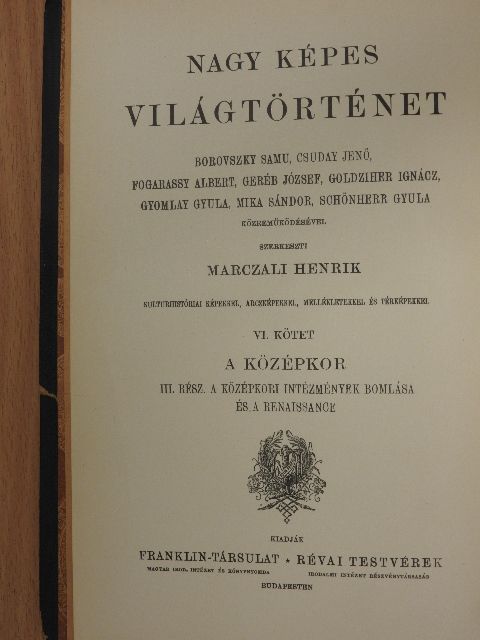 Dr. Csuday Jenő - Nagy képes világtörténet VI. (rossz állapotú) [antikvár]