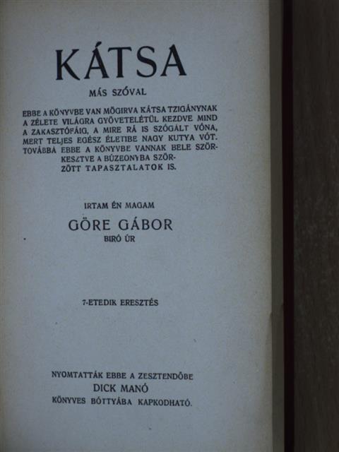 Göre Gábor - Kátsa [antikvár]