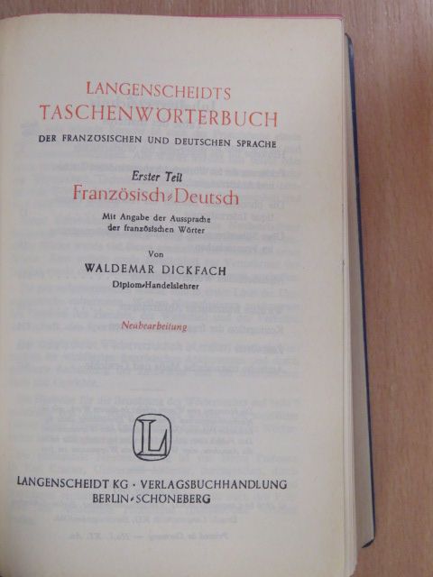 Langenscheidts Taschenwörterbuch der französischen und deutschen Sprache I-II. [antikvár]