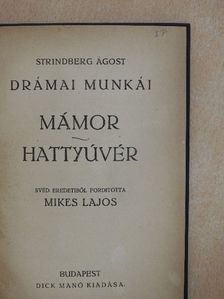 Strindberg Ágost - Mámor/Hattyúvér [antikvár]