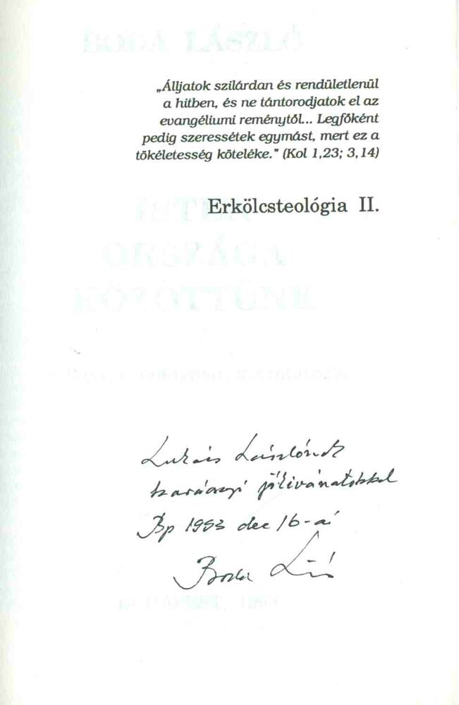 Boda László - Isten országa közöttünk (dedikált) [antikvár]