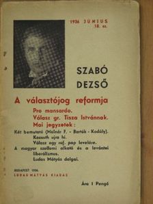 Szabó Dezső - A választójog reformja [antikvár]