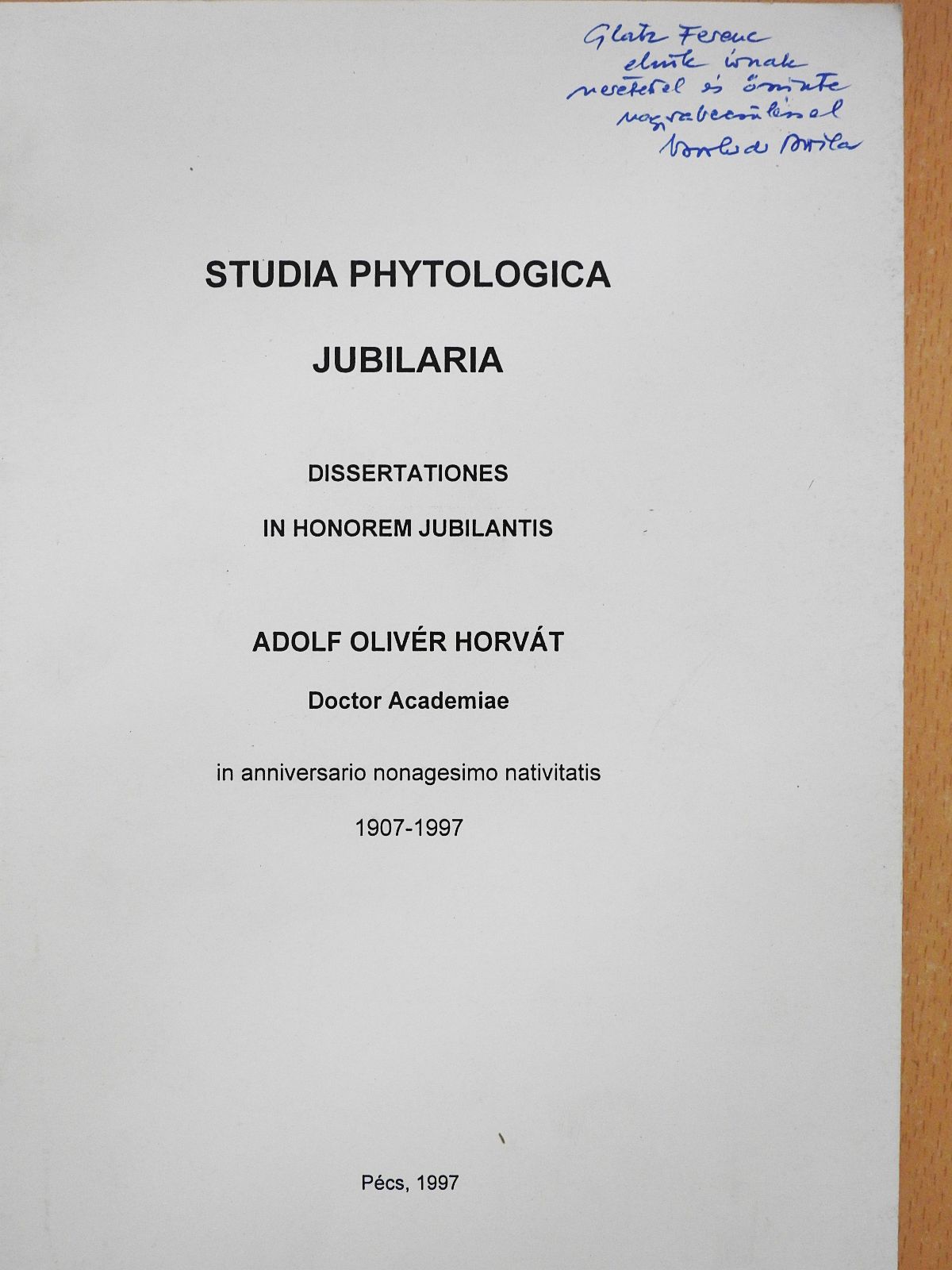 Borhidi Attila - Adolf Olivér Horvát Doctor academiae [antikvár]