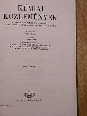 Beck M. - Kémiai Közlemények [antikvár]
