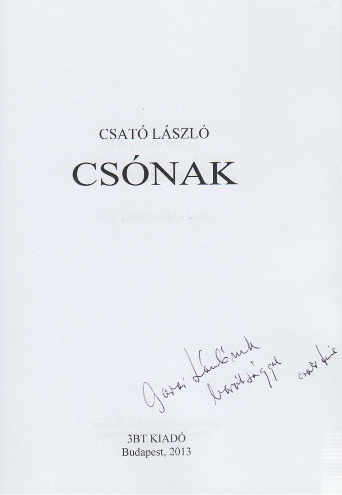 Csató László - Csónak (Dedikált) [antikvár]