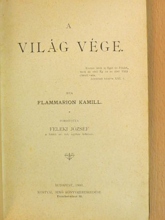 Flammarion Kamill - A világ vége [antikvár]