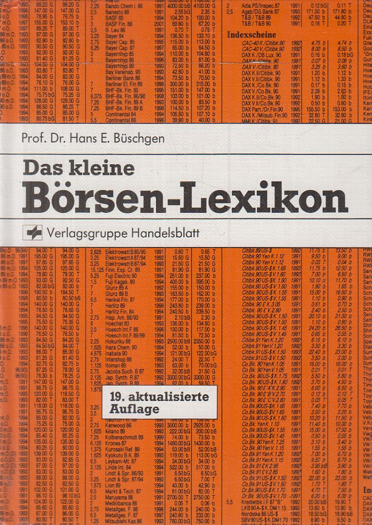 Dr. Hans E. Büschgen - Das kleine Börsen-Lexikon [antikvár]