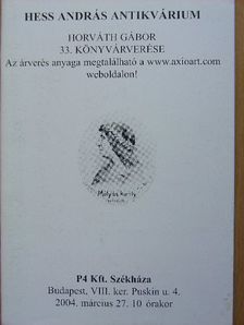 Hess András Antikvárium - Horváth Gábor 33. könyvárverése [antikvár]