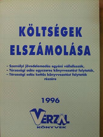 Dr. Mészáros Gyuláné - Költségek elszámolása 1996 [antikvár]