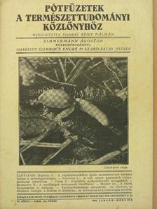 Bogdánfy Ö. - Pótfüzetek a Természettudományi Közlönyhöz 1942. január-március [antikvár]