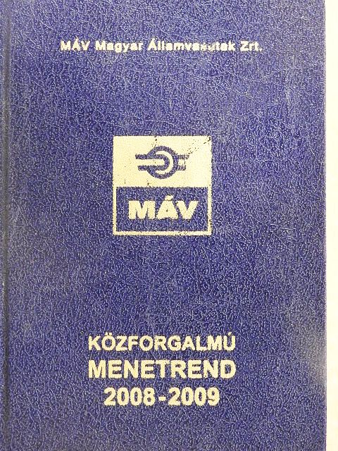 Közforgalmú menetrend 2008-2009 [antikvár]