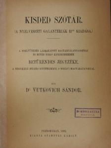 Dr. Vutkovich Sándor - Kisded szótár [antikvár]