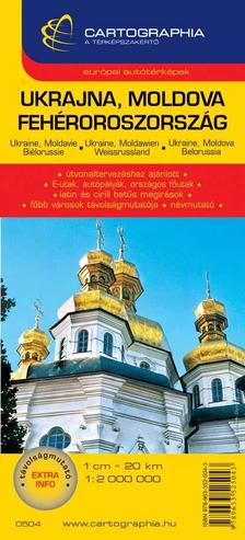 Cartographia Kiadó - UKRAJNA, MOLDOVA, FEHÉROROSZORSZÁG AUTÓTÉRKÉP - "SC" -