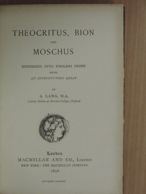Bión - Theocritus, Bion and Moschus [antikvár]