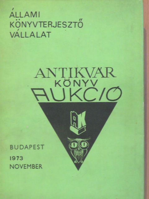 Antikvár könyv aukció - Budapest, 1973. november 17-18. [antikvár]