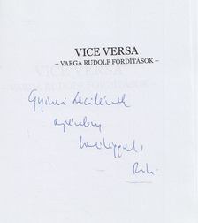 Varga Rudolf, Némethi Lajos - Vice Versa (dedikált) [antikvár]