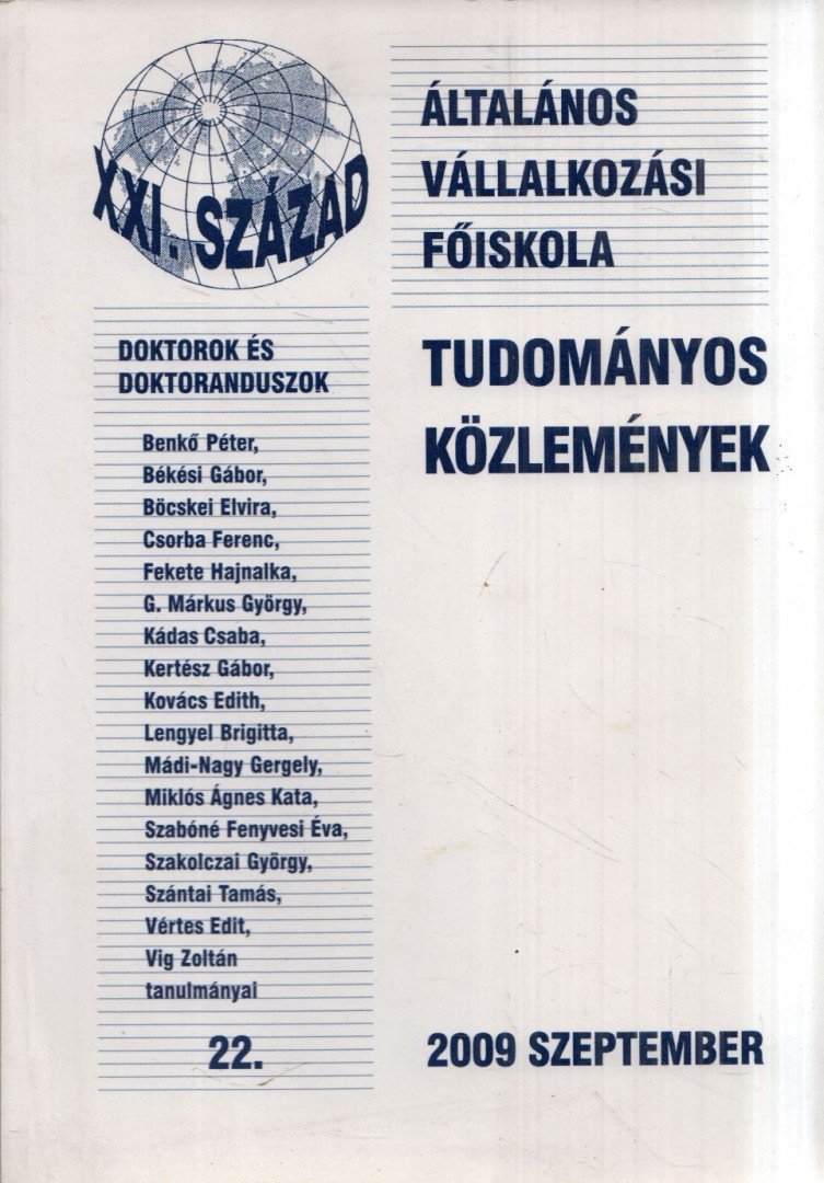 G. Márkus György - Tudományos közlemények 22. 2009. szeptember [antikvár]
