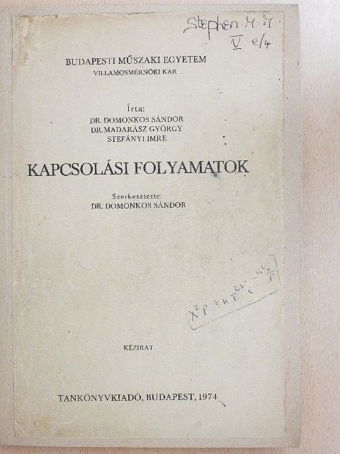 Dr. Domonkos Sándor - Kapcsolási folyamatok [antikvár]
