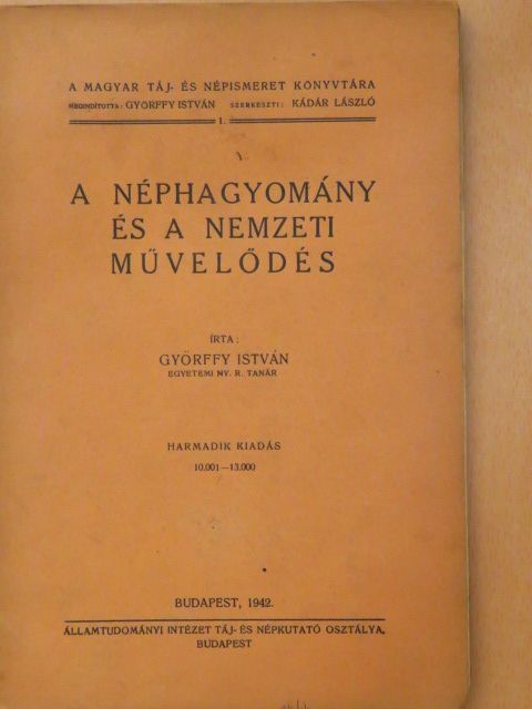 Györffy István - A néphagyomány és a nemzeti művelődés [antikvár]