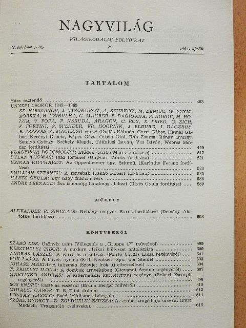 András László - Nagyvilág 1965. április [antikvár]
