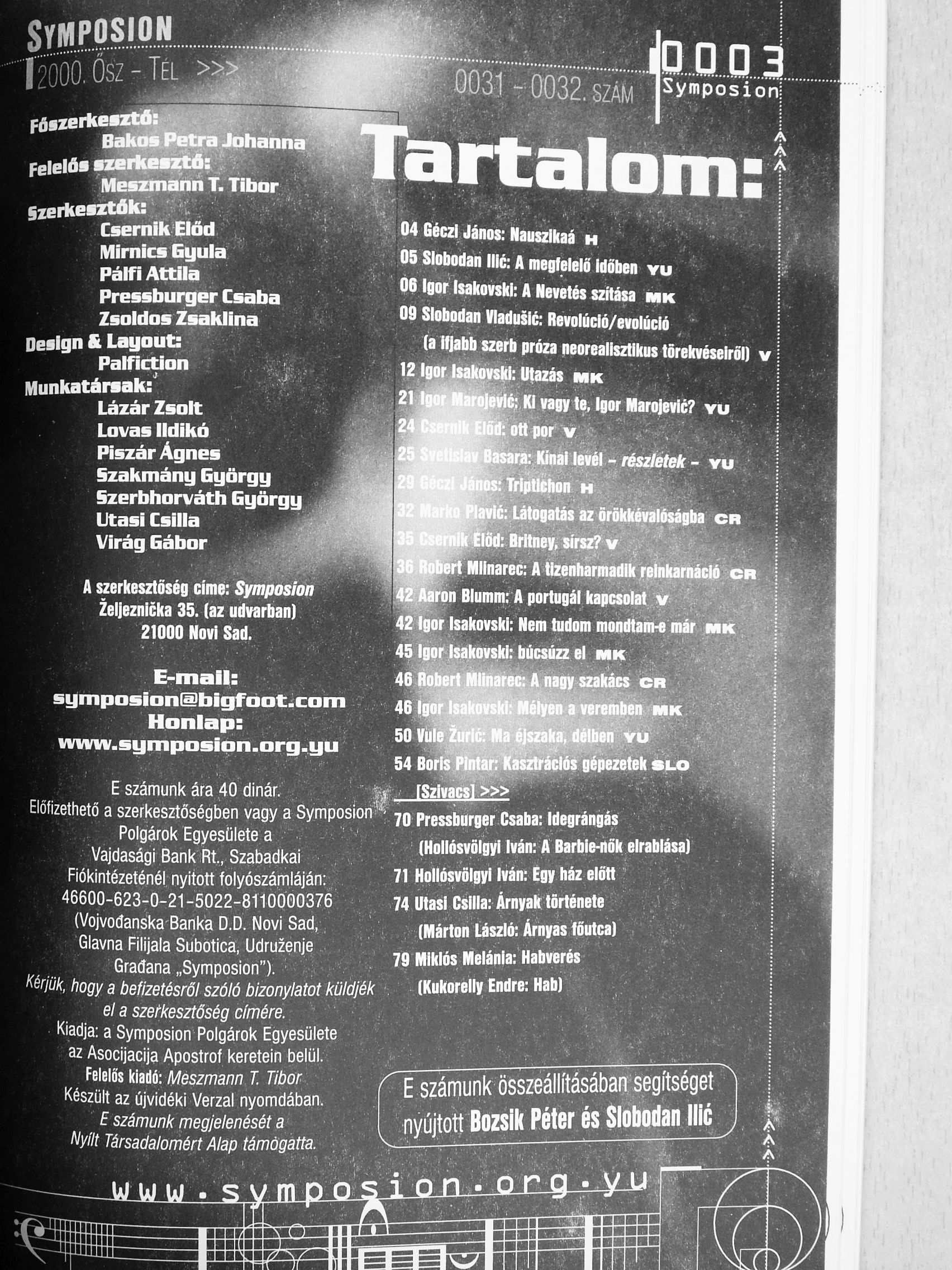 Csernik Előd - Symposion 2000. Ősz-Tél [antikvár]