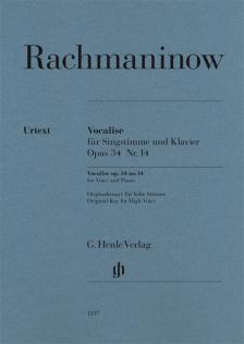 RAHMANYINOV / RACHMANINOW - VOCALISE FÜR SINGSTIMME UND KLAVIER OP.34 NR. 14. ORIGINALTONART FÜR HOHE STIMME