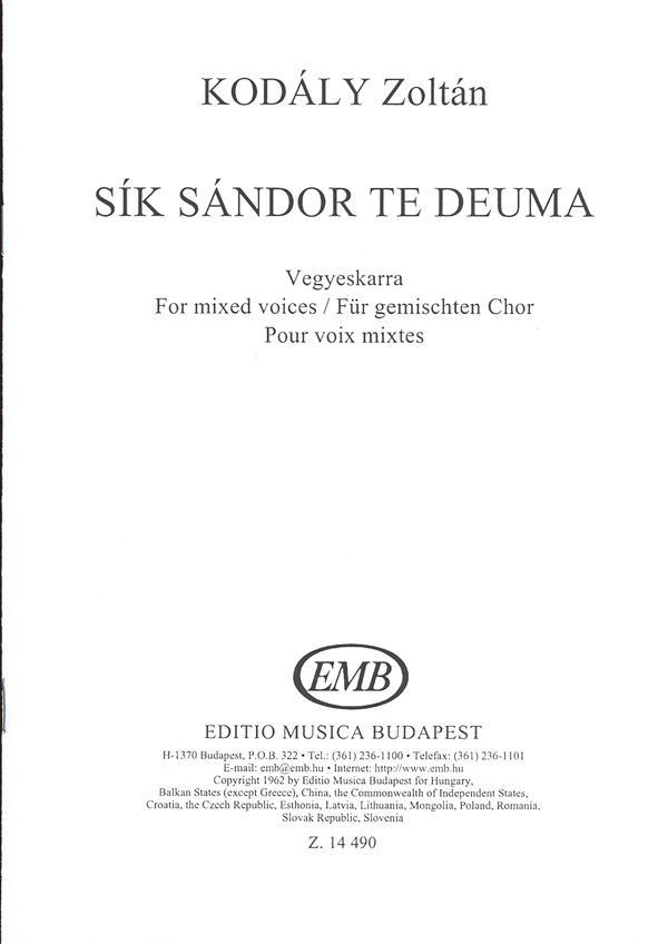 KOD - SÍK SÁNDOR TE DEUMA VEGYESKARRA
