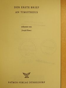 Der Erste Brief an Timotheus [antikvár]