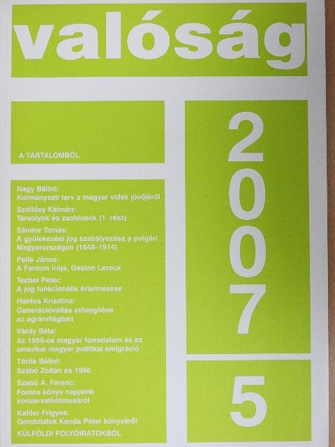 Hantos Krisztina - Valóság 2007. május [antikvár]