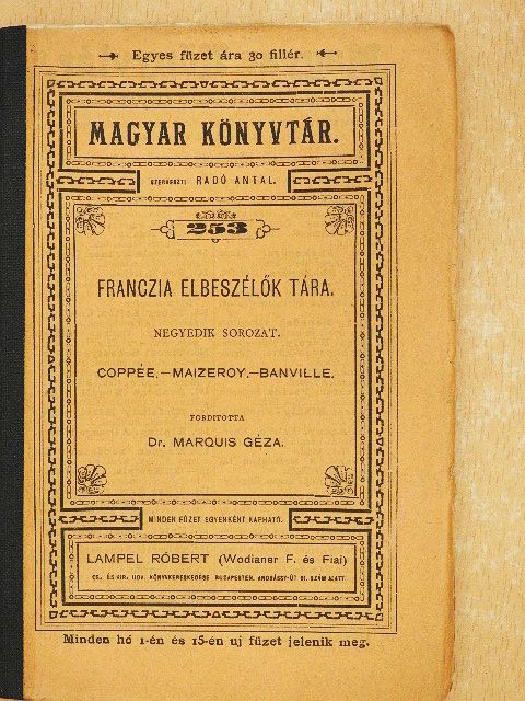 Francois Coppée - Franczia elbeszélők tára IV. [antikvár]