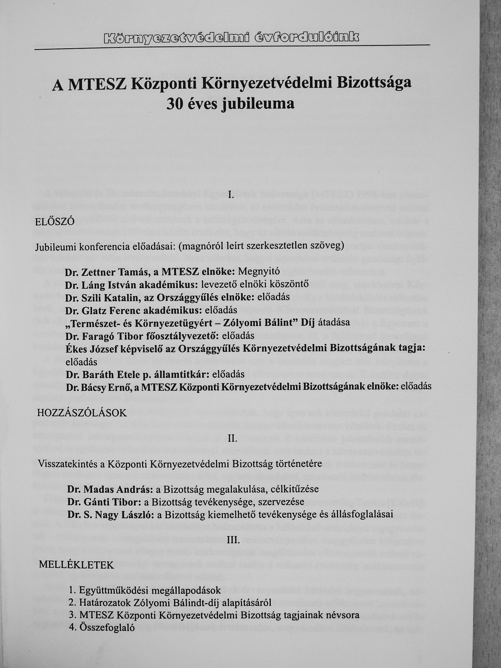 Környezetvédelmi évfordulóink [antikvár]