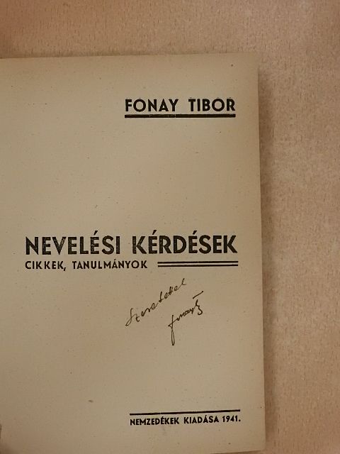 Fonay Tibor - Nevelési kérdések [antikvár]