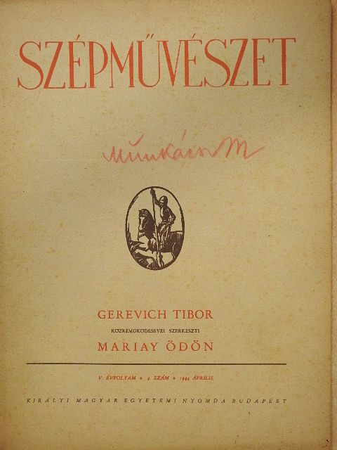 Entz Géza - Szépművészet 1944. április [antikvár]