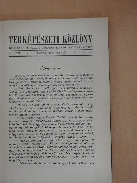 Szüts Lajos - Térképészeti Közlöny 1943-1948/1-2. [antikvár]