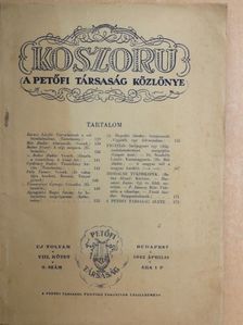 Agyagfalvi Hegyi István - Koszoru 1942. április [antikvár]