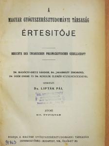 Dr. Deér Endre - A Magyar Gyógyszerésztudományi Társaság Értesitője 1936. [antikvár]