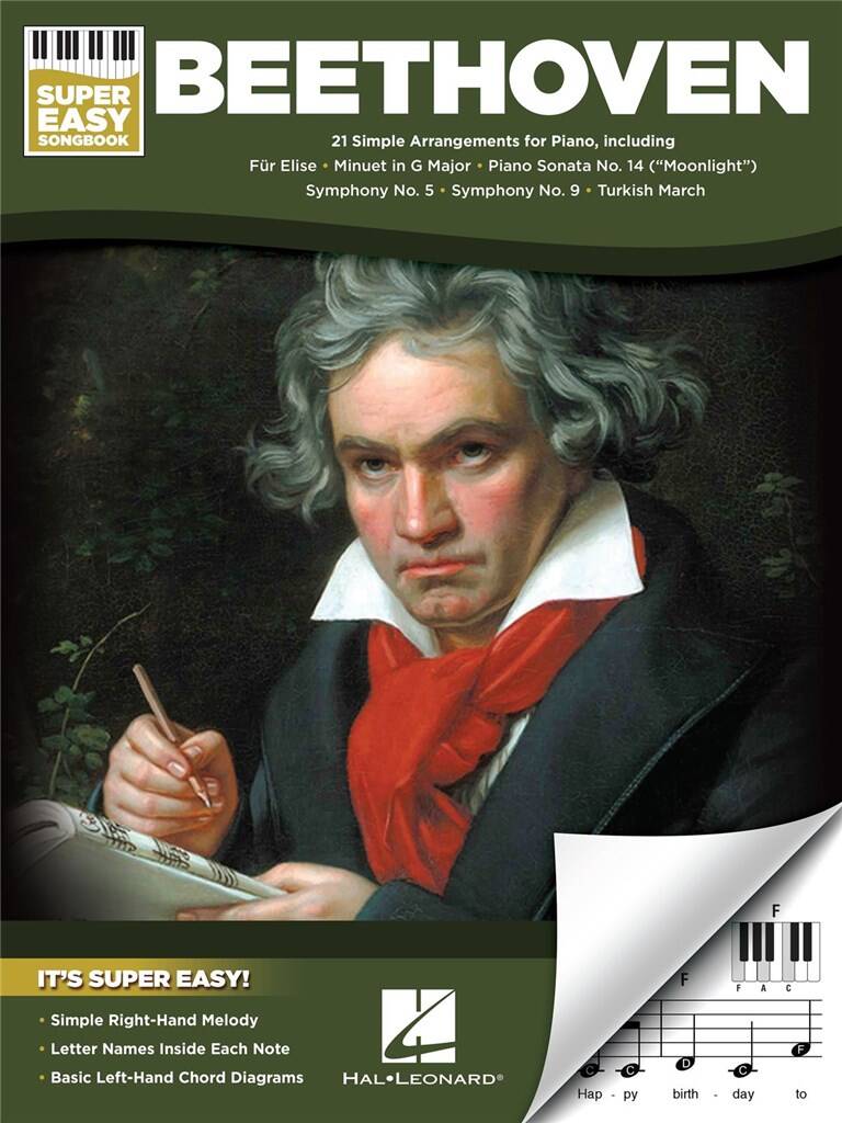 BEETHOVEN - IT'S SUPER EASY! SONGBOOK! - BEETHOVEN  - 21 SIMPLE ARR. FOR PIANO
