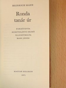 Heinrich Mann - Ronda tanár úr [antikvár]