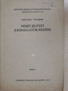 Fazekas János - Német jegyzet joghallgatók részére [antikvár]