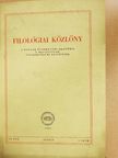 Egry Péter - Filológiai Közlöny 1960/1-4. [antikvár]