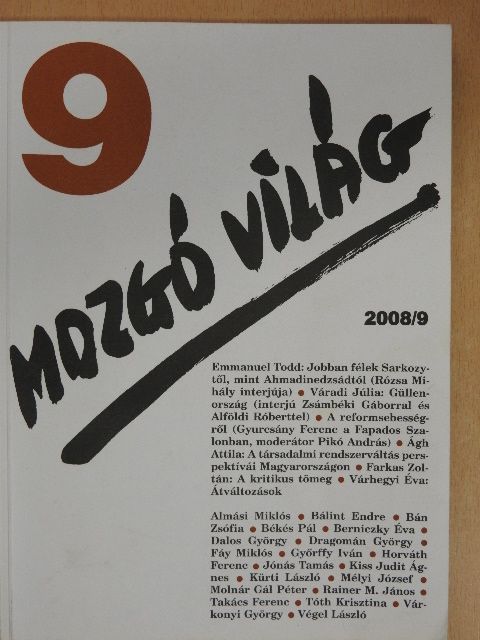 Ágh Attila - Mozgó Világ 2008. szeptember [antikvár]